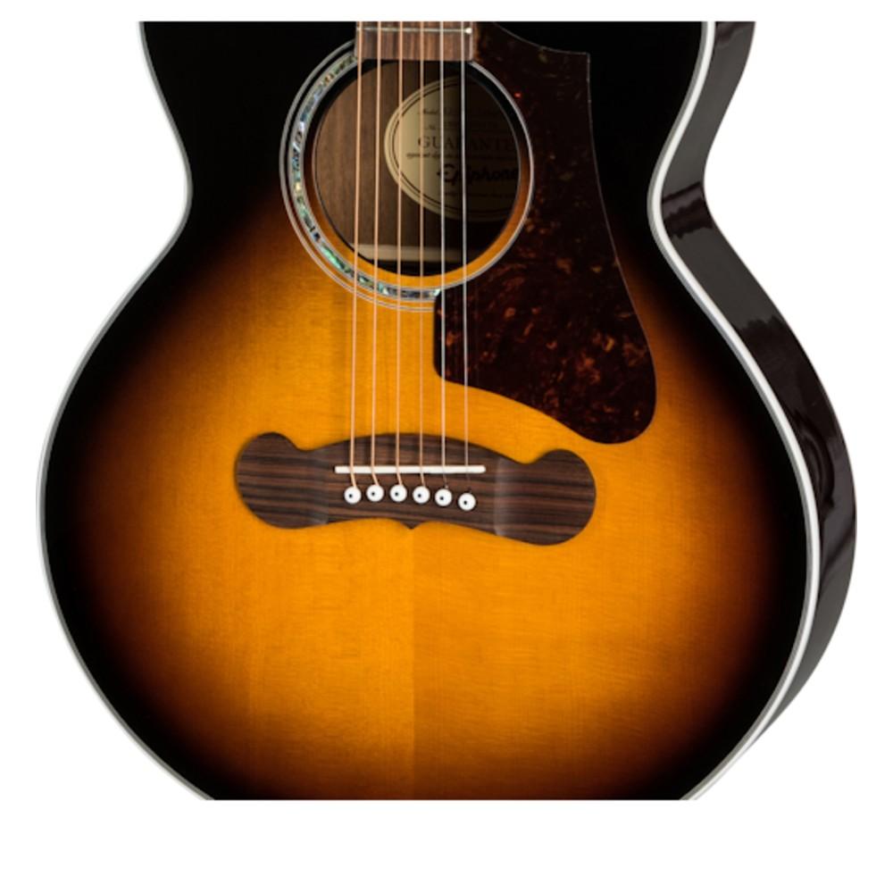 epiphone electro acoustic guitars epiphone ej-200 coupe j-200 ec studio parlor electro acoustic guitar #color_vintage-sunburst