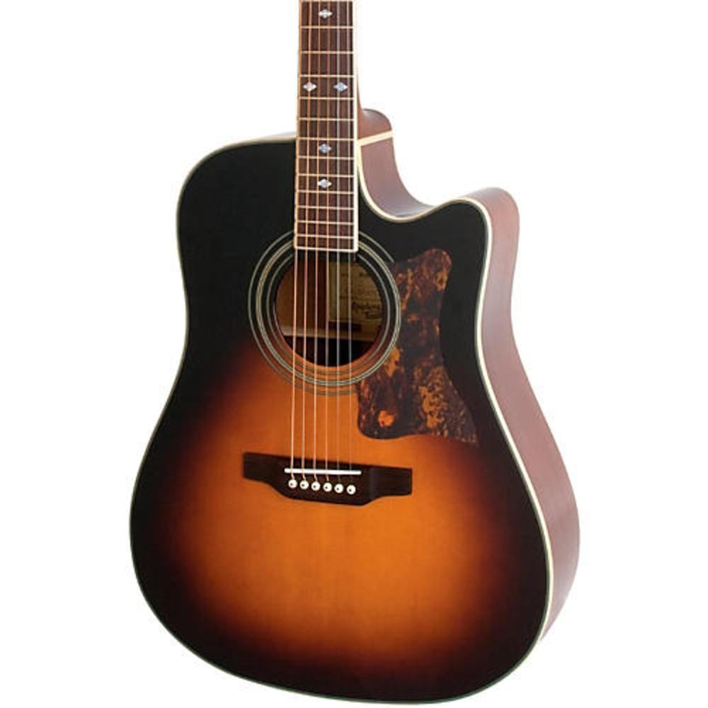 epiphone electro acoustic guitars epiphone masterbilt dr-500mce electro acoustic guitar- vintage sunburst