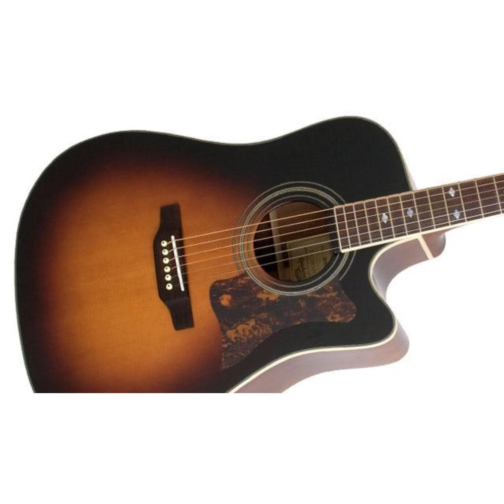epiphone electro acoustic guitars epiphone masterbilt dr-500mce electro acoustic guitar- vintage sunburst