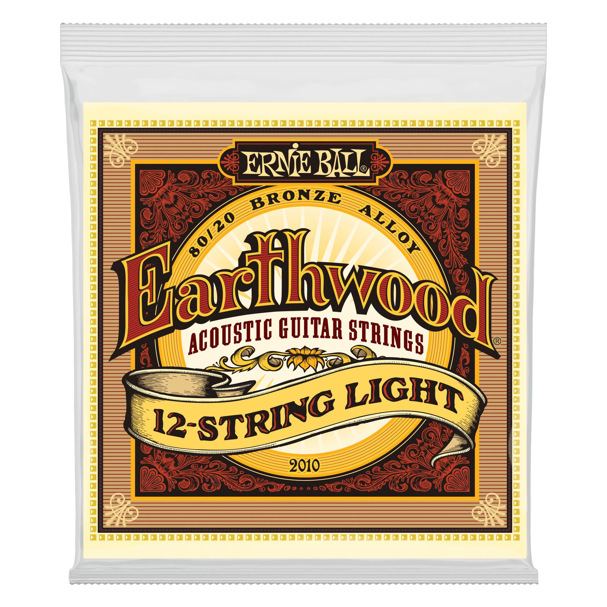 ernie ball acoustic guitar strings ernie ball 2010 earthwood 80/20 bronze 12string acoustic strings-light