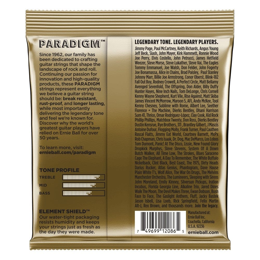 ernie ball acoustic guitar strings ernie ball 2086 paradigm medium/light 80/20 acoustic guitar strings 12-54