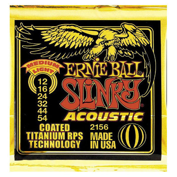 ernie ball acoustic guitar strings ernie ball 2156 acoustic guitar strings - coated slinky, medium light