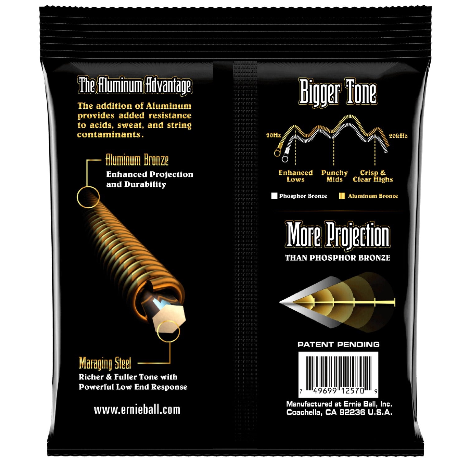 Ernie Ball Acoustic Guitar Strings Ernie Ball 2570 Aluminum Bronze Acoustic Guitar Strings - Extra Light - .010-.050