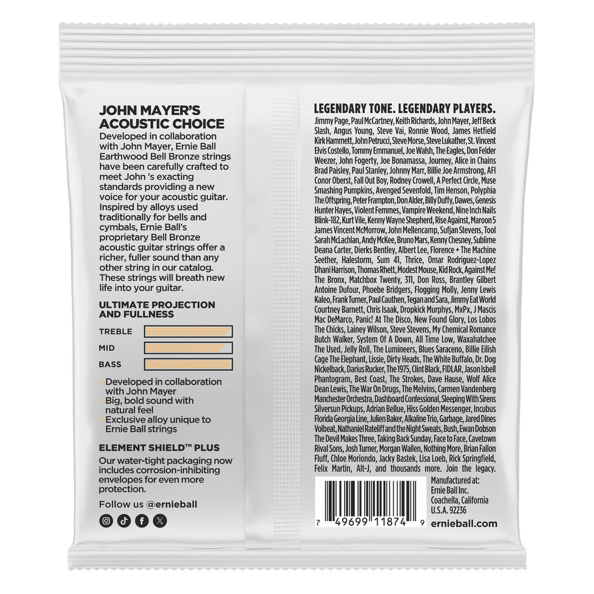 Ernie Ball Earthwood Bell Bronze Acoustic Guitar Strings