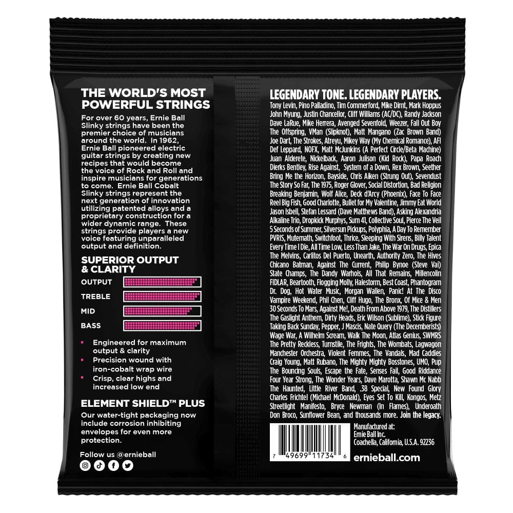 ernie ball bass guitar strings ernie ball 2737 super slinky cobalt electric bass guitar 5 string - .040-.125