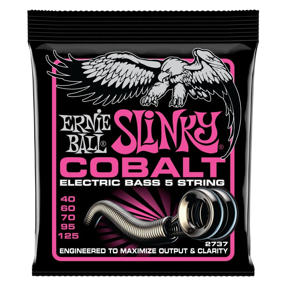 ernie ball bass guitar strings ernie ball 2737 super slinky cobalt electric bass guitar 5 string - .040-.125