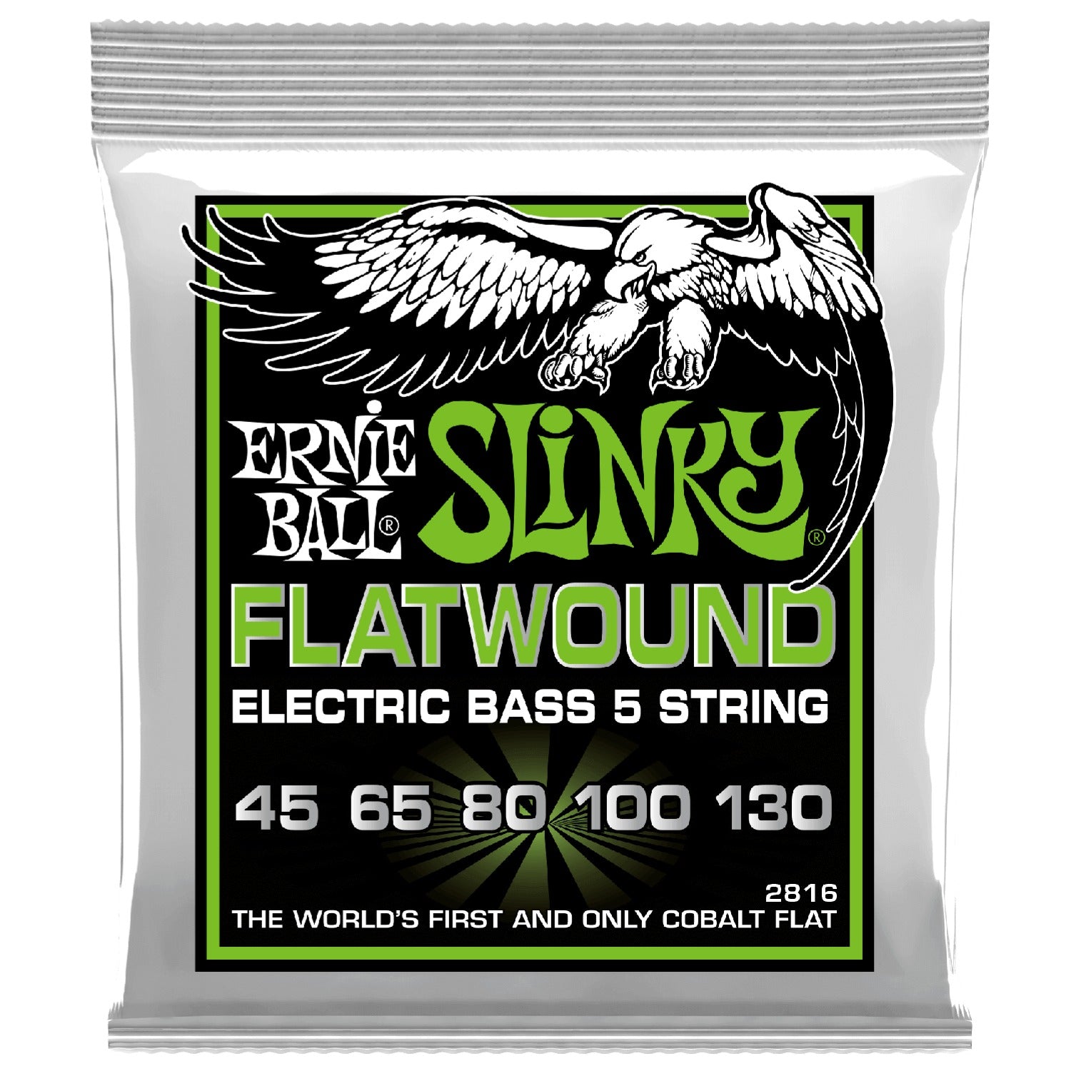 Ernie Ball Bass Guitar Strings Ernie Ball 2816 Regular Slinky 5-Strings Flatwound Electric Bass Strings - 45-130