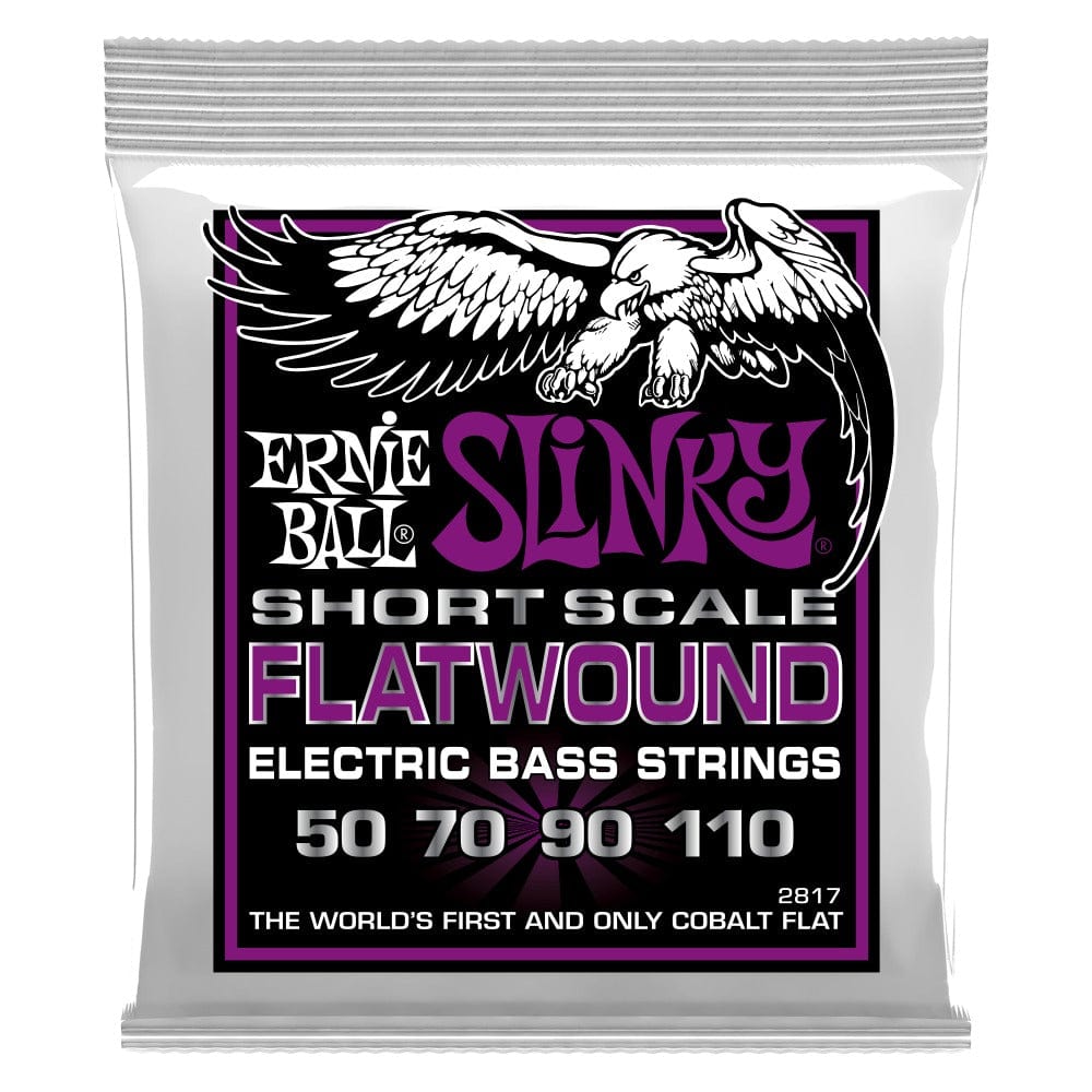 ernie ball bass guitar strings ernie ball 2817 power slinky flatwound electric bass guitar strings - .050-.110