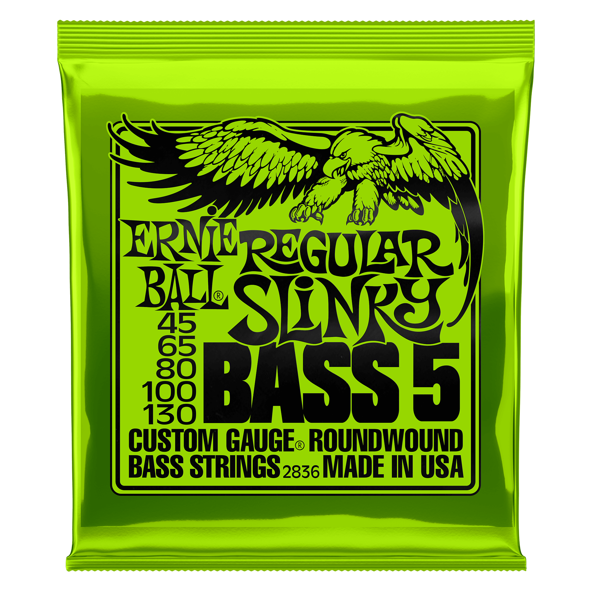 ernie ball bass guitar strings ernie ball 2836 regular slinky bass guitar strings, 5-string