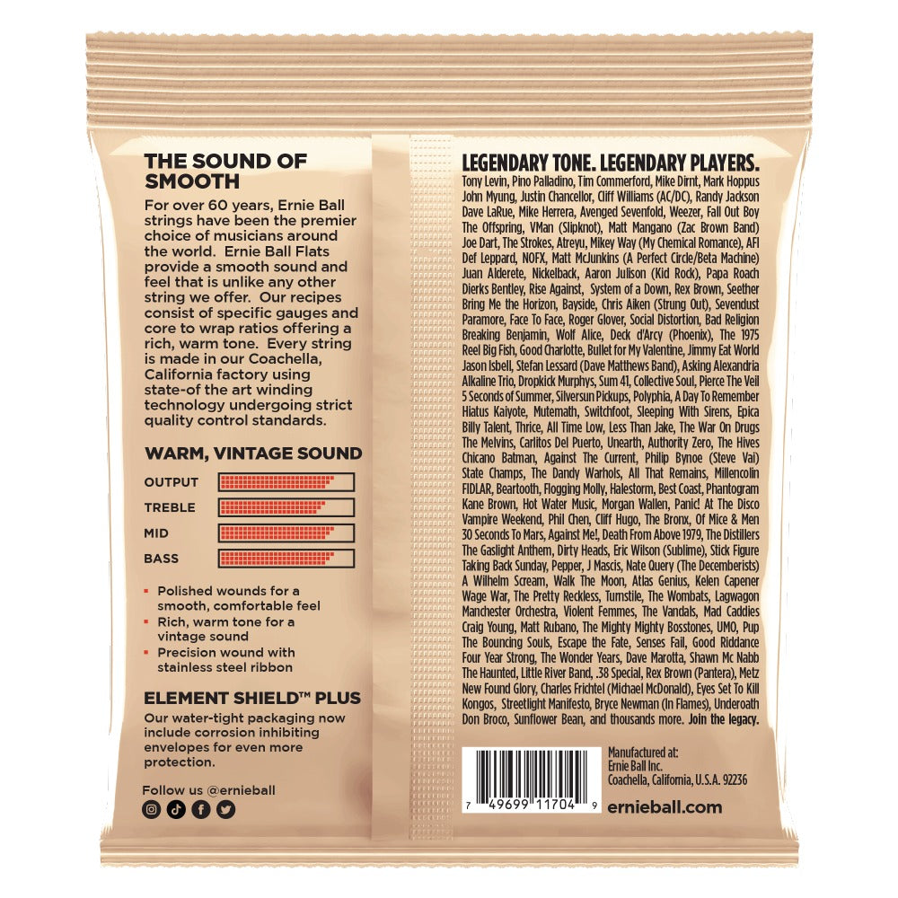 Ernie Ball Bass Guitar Strings Ernie Ball Group 2.5 Flatwound Electric Bass Strings - 45-105