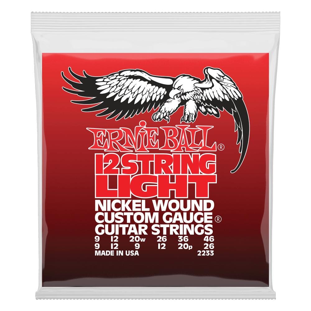 ernie ball electric guitar strings .009 - .046 ernie ball 2233 light 12 string nickel wound electric guitar strings 9-46