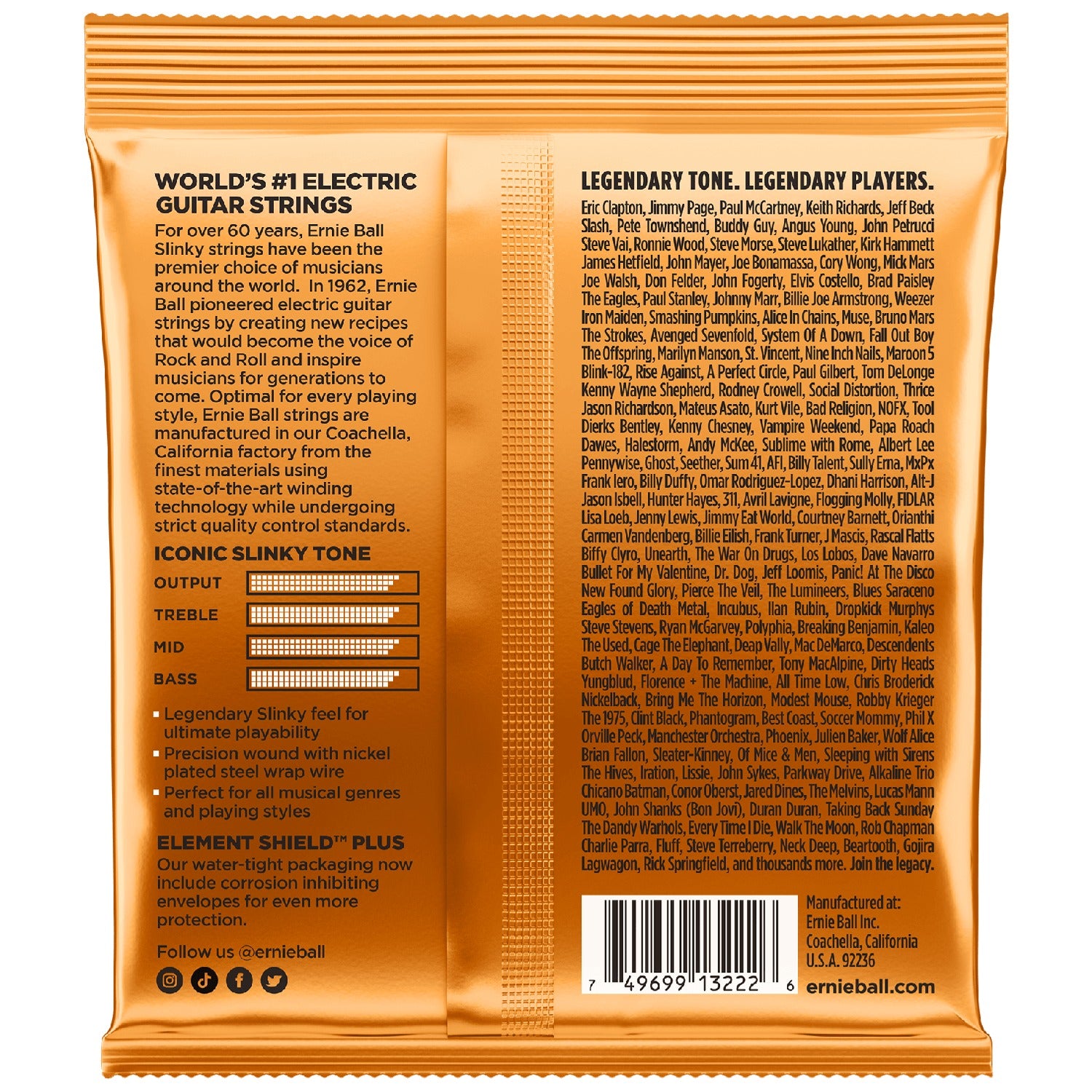 Ernie Ball Electric Guitar Strings .009 - .046 Ernie Ball 3222 Hybrid Slinky Nickel Wound Electric Guitar Strings 3 Pack 9-46