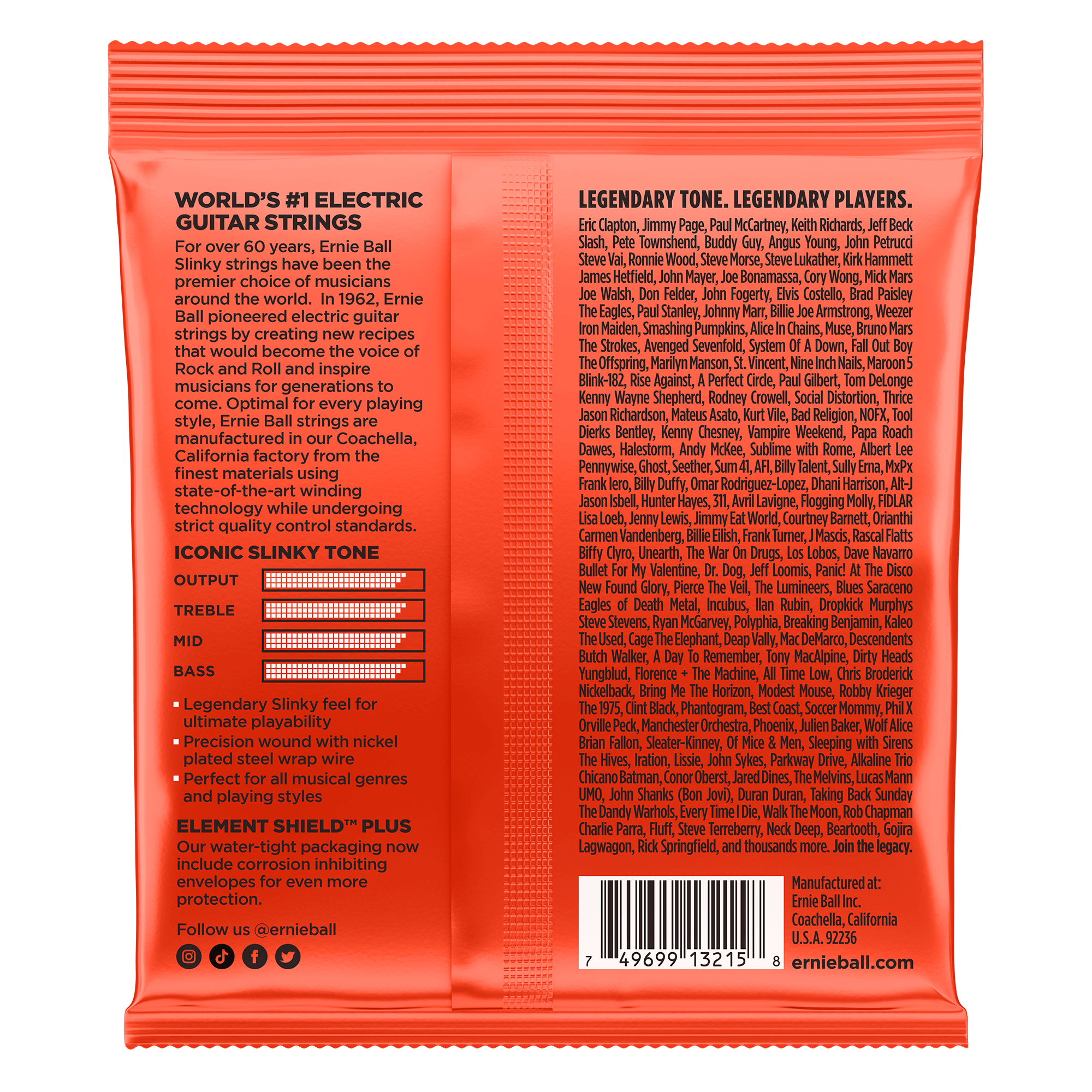 ernie ball electric guitar strings .010 - .052 ernie ball 3215 skinny top heavy bottom slinky nickel wound electric guitar strings 3 pack 10-52