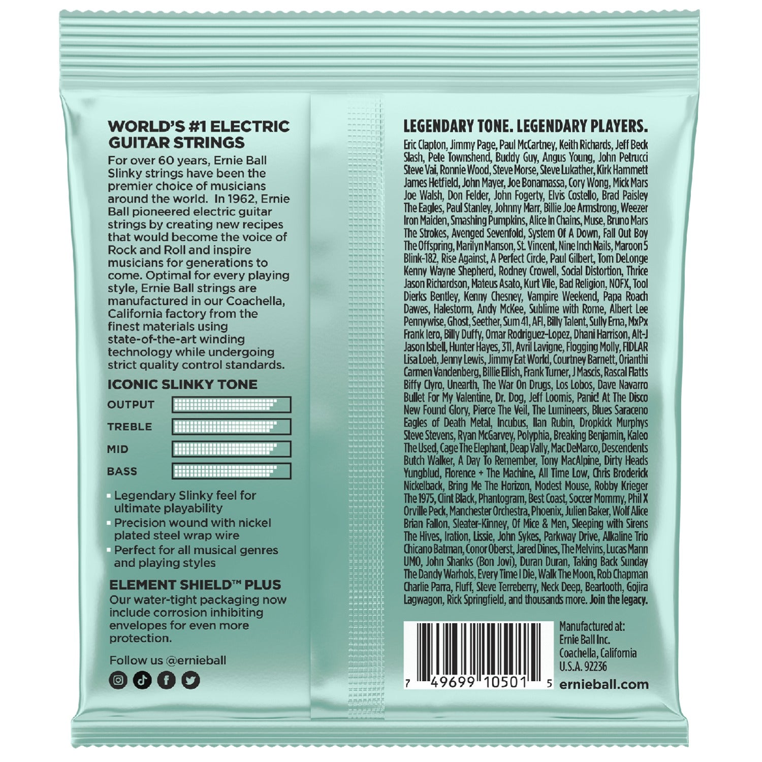 Ernie Ball Electric Guitar Strings .0105 - .052 Ernie Ball 2211 Mondo Slinky Nickel Wound Electric Guitar Strings 10.5-52