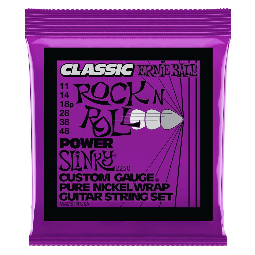 ernie ball electric guitar strings .011 - .048 ernie ball 2250 power slinky classic rock n roll pure nickel wrap electric guitar strings 11-48 #gauge_.011---.048