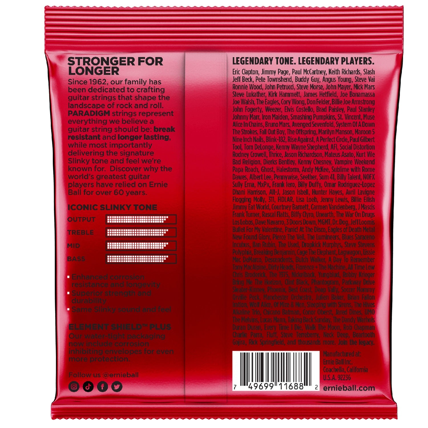 Ernie Ball Electric Guitar Strings Ernie Ball 2016 Paradigm Slinky Electric Guitar Strings - 11-52