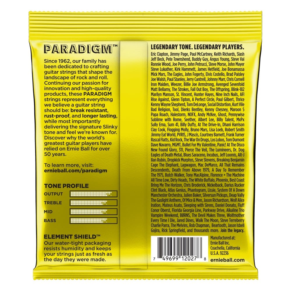 ernie ball electric guitar strings ernie ball 2027 beefy slinky paradigm electric guitar strings 11-54