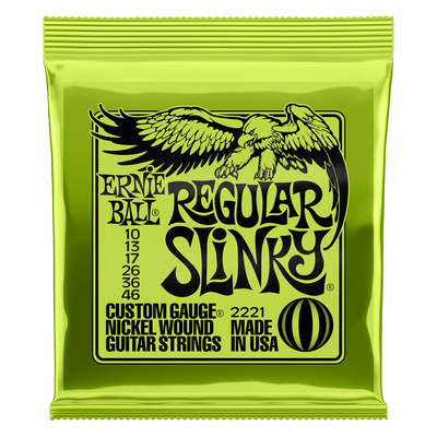 Ernie Ball 2221 Regular Slinky Electric Guitar Strings, Nickel Wound - 0.10-0.46