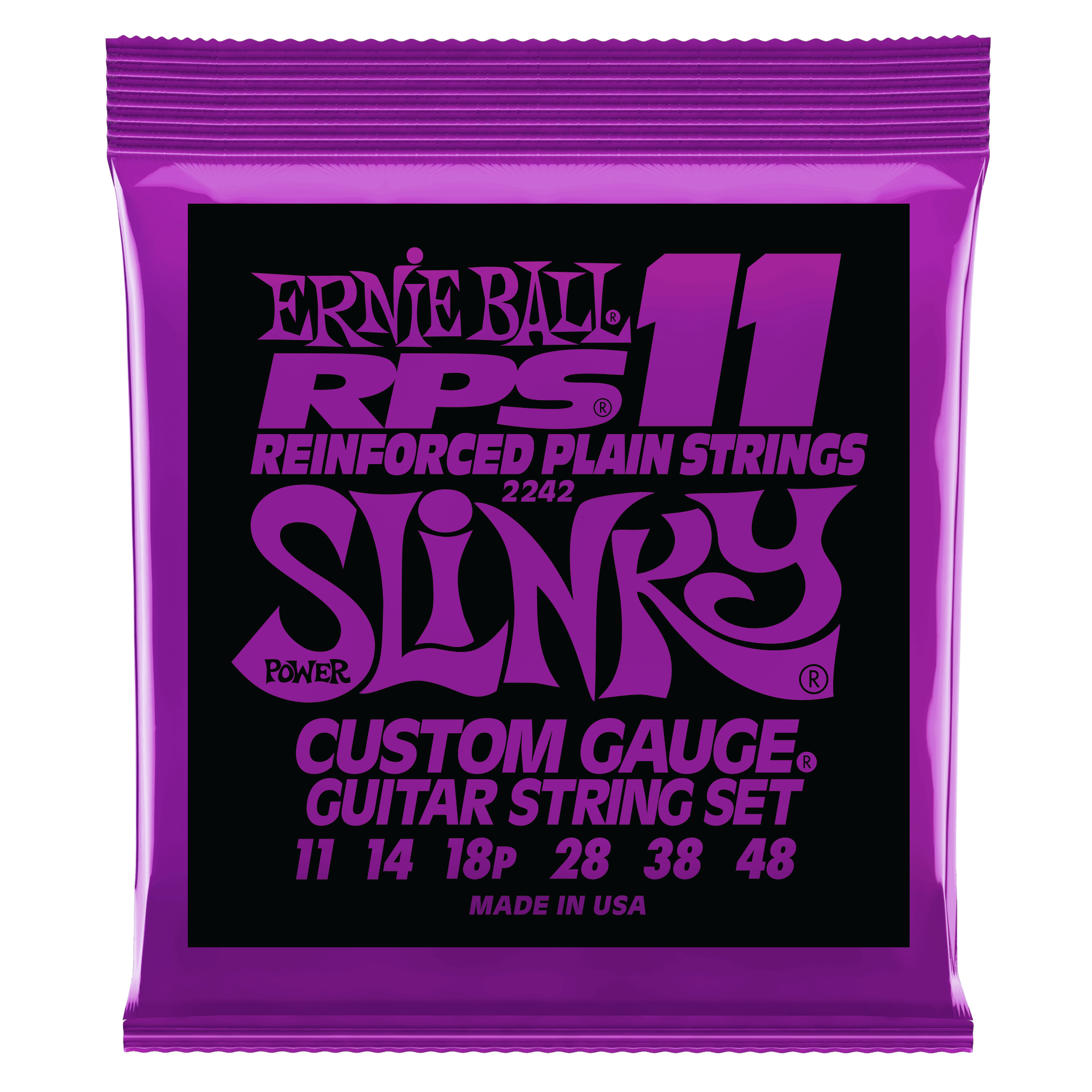 ernie ball electric guitar strings ernie ball 2242 power slinky rps electric guitar strings nickel wound - 11-48