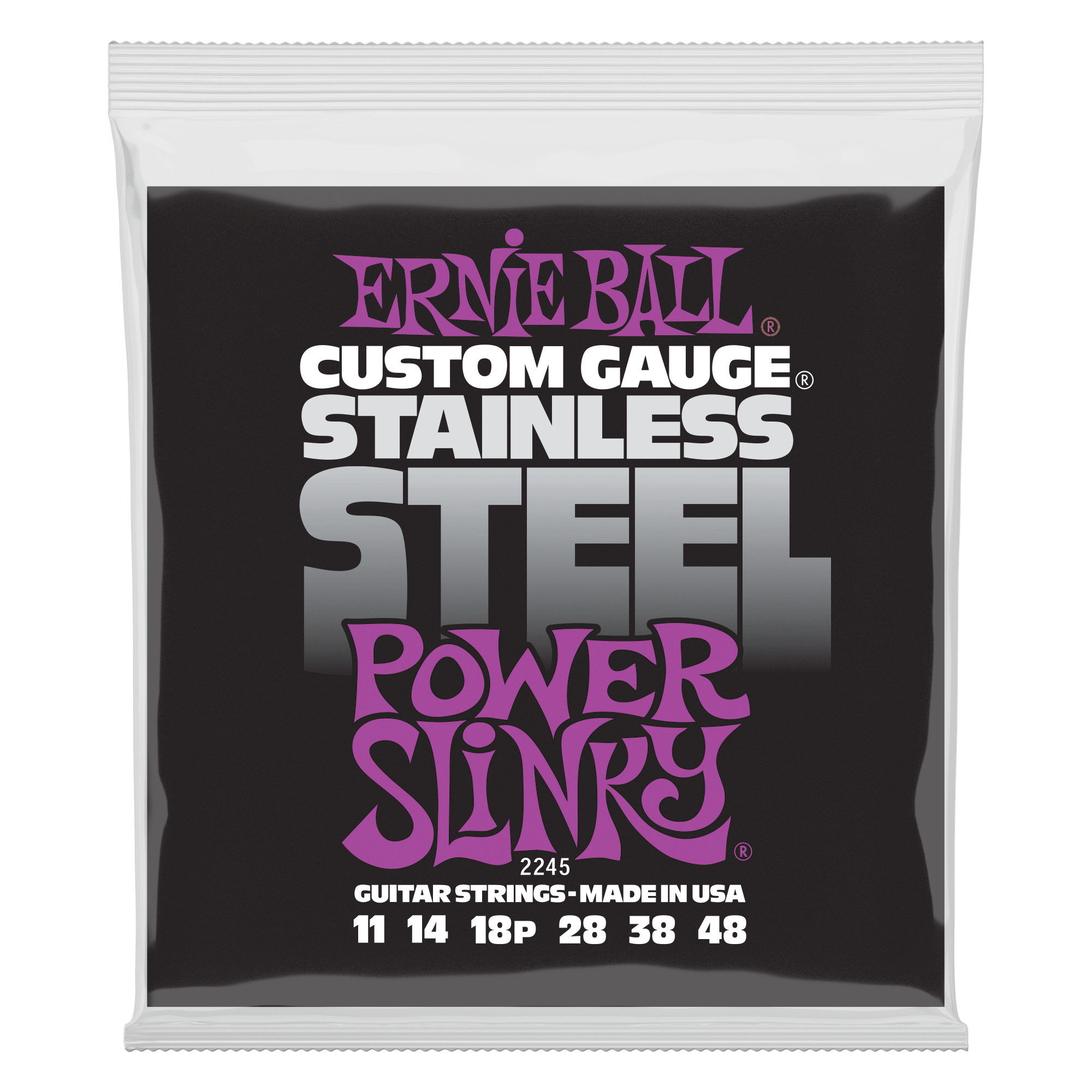 ernie ball electric guitar strings ernie ball 2245 guitar strings, stainless steel, power slinky