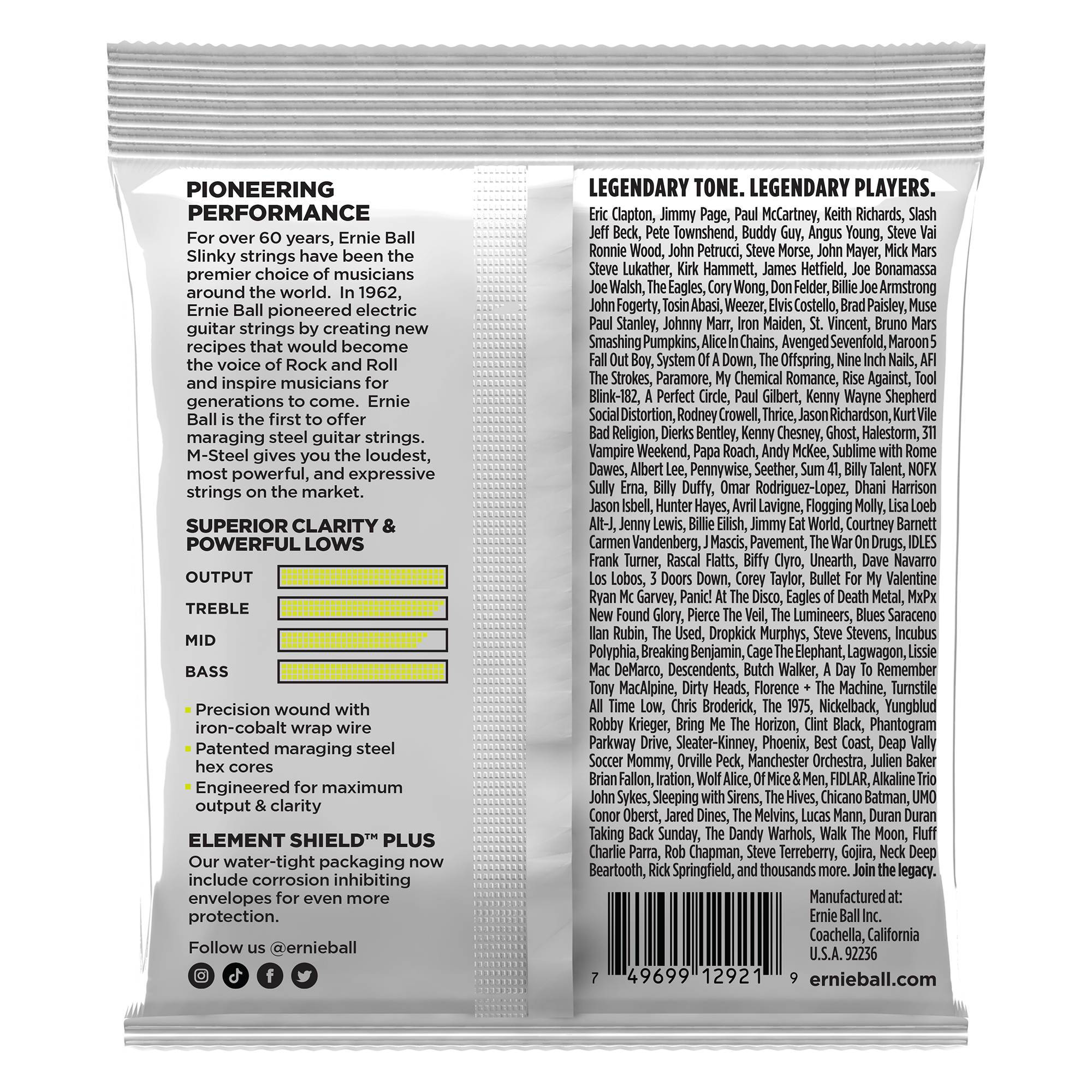 ernie ball electric guitar strings ernie ball 2921 m-steel regular slinky electric guitar strings