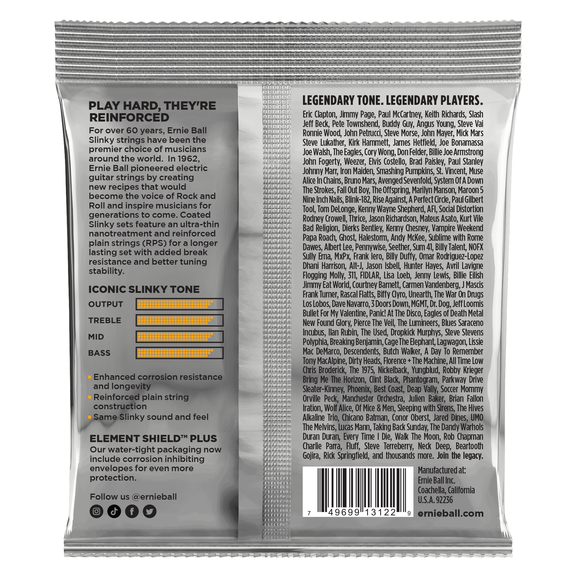 ernie ball electric guitar strings ernie ball 3122 coated electric hybrid slinky guitar strings