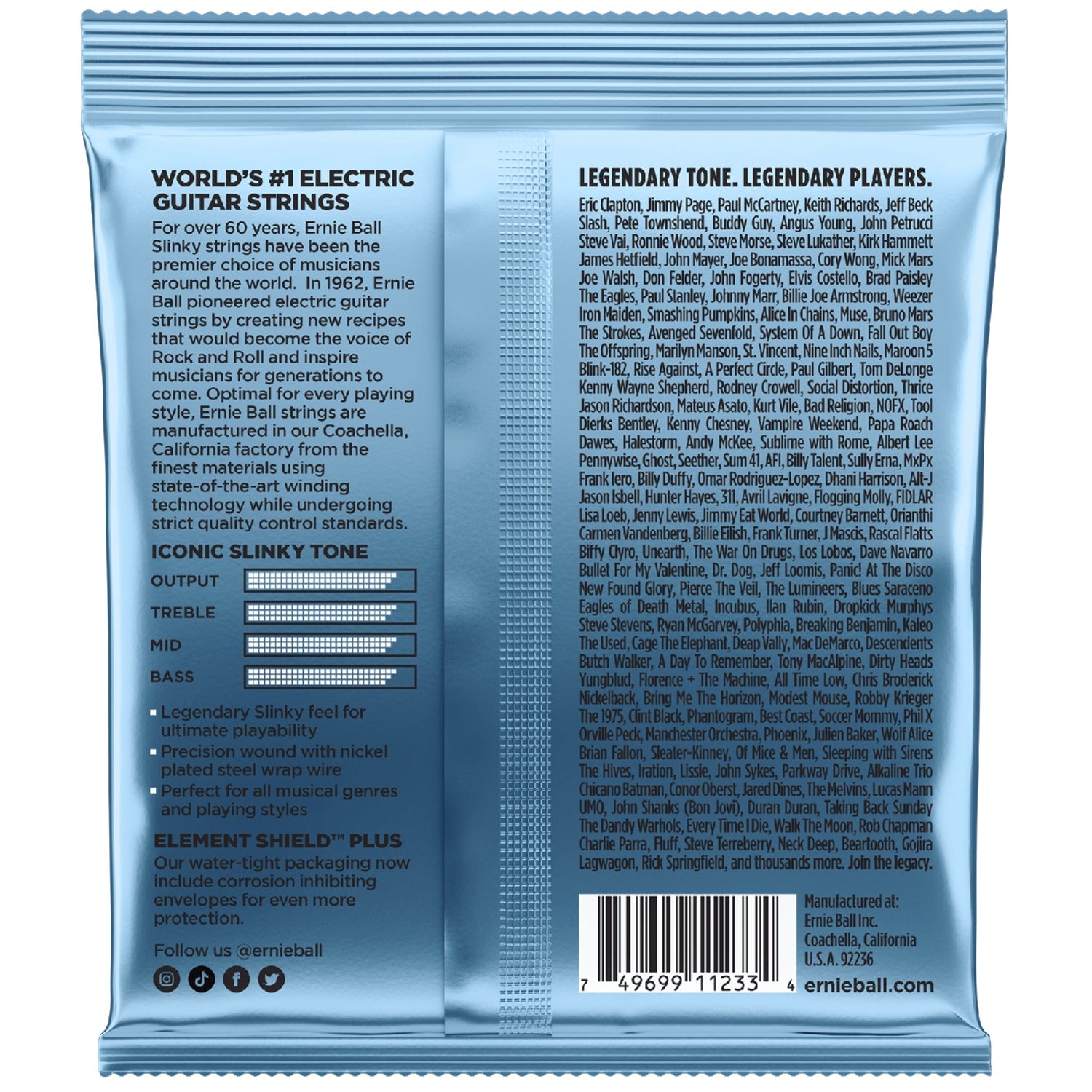 Ernie Ball Electric Guitar Strings Ernie Ball 3212 Primo Slinky Nickel Wound Electric Guitar String 3 Pack - .9.5-.44