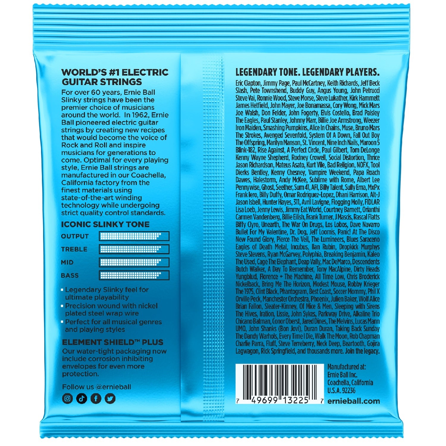 Ernie Ball Electric Guitar Strings Ernie Ball 3225 Extra Slinky Nickel Wound Electric Guitar Strings 3 Pack - .8-.38
