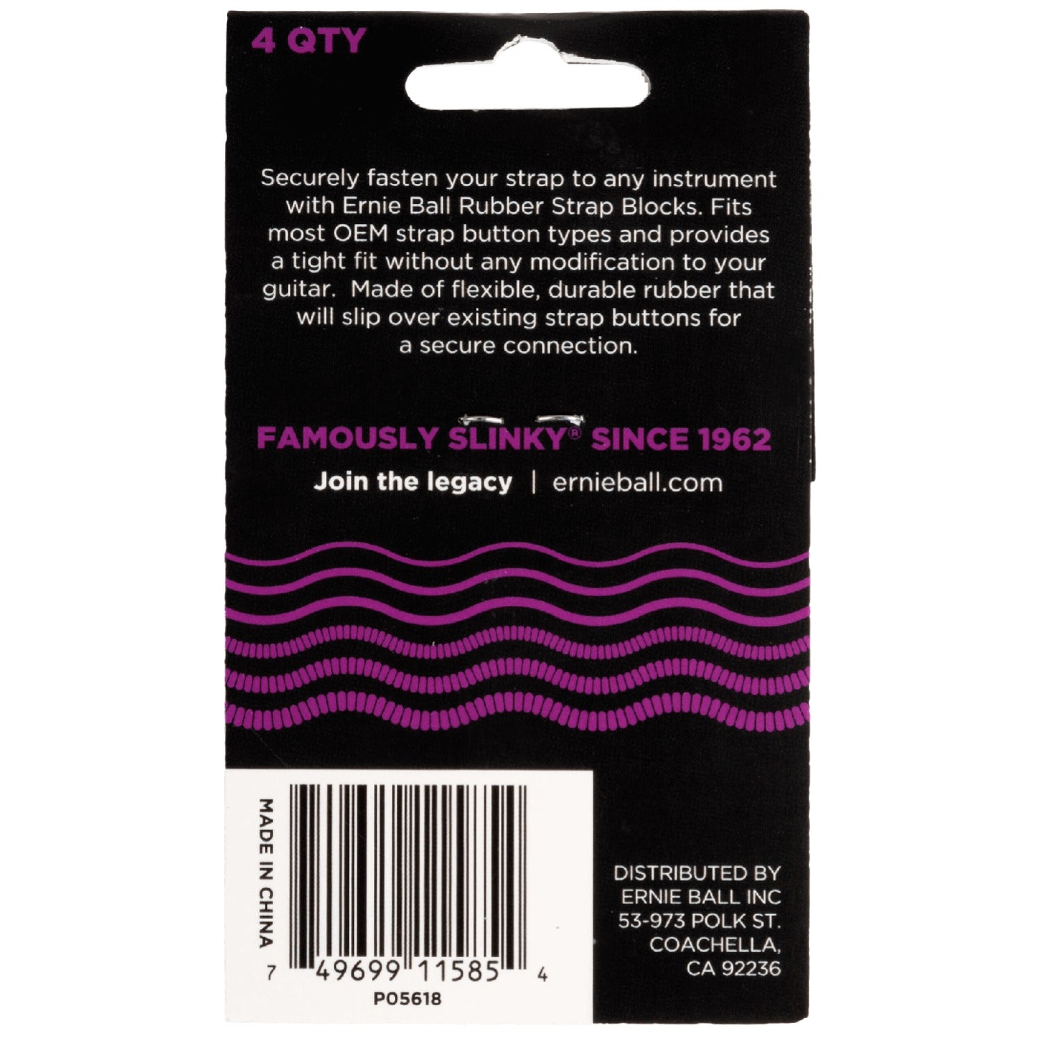 Ernie Ball Guitar Straps Ernie Ball Strap Blocks - 4 Pack #color_purple-safe