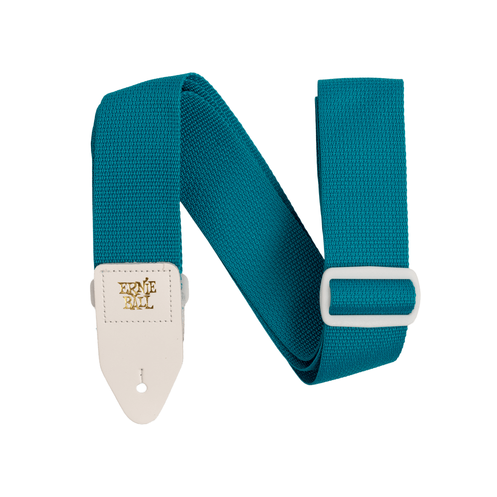 ernie ball guitar straps teal/white ernie ball polypro bass guitar strap