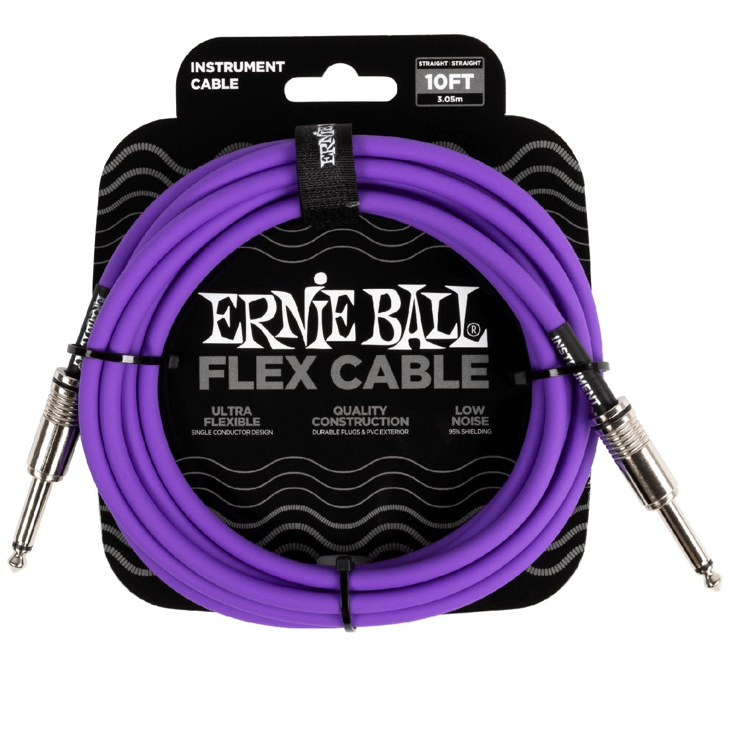 Ernie Ball Instrument Cables Purple Ernie Ball 10FT Flex 1/4" TS Male Straight to Same Instrument Cable