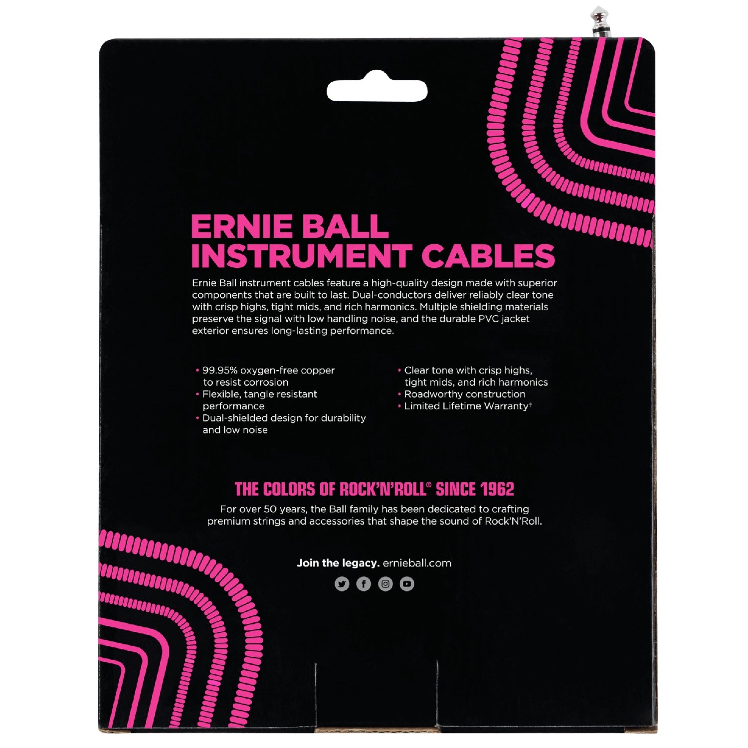 Ernie Ball Instrument Cables White Ernie Ball 6045 30ft Straight-Angle Coiled Instrument Cable - White