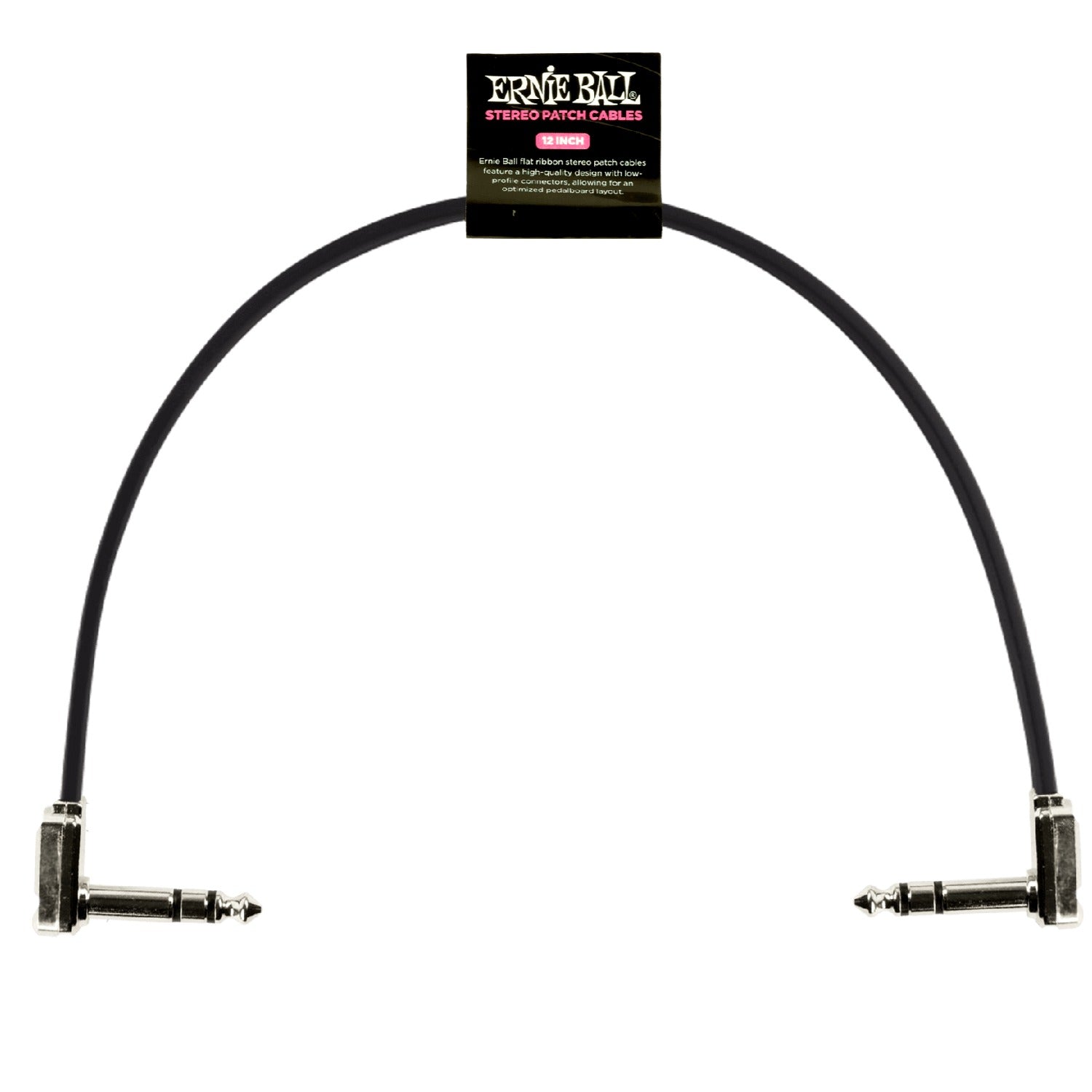 Ernie Ball Patch Cables 30.48 cm Ernie Ball Flat Ribbon Stereo Patch Cable - Black