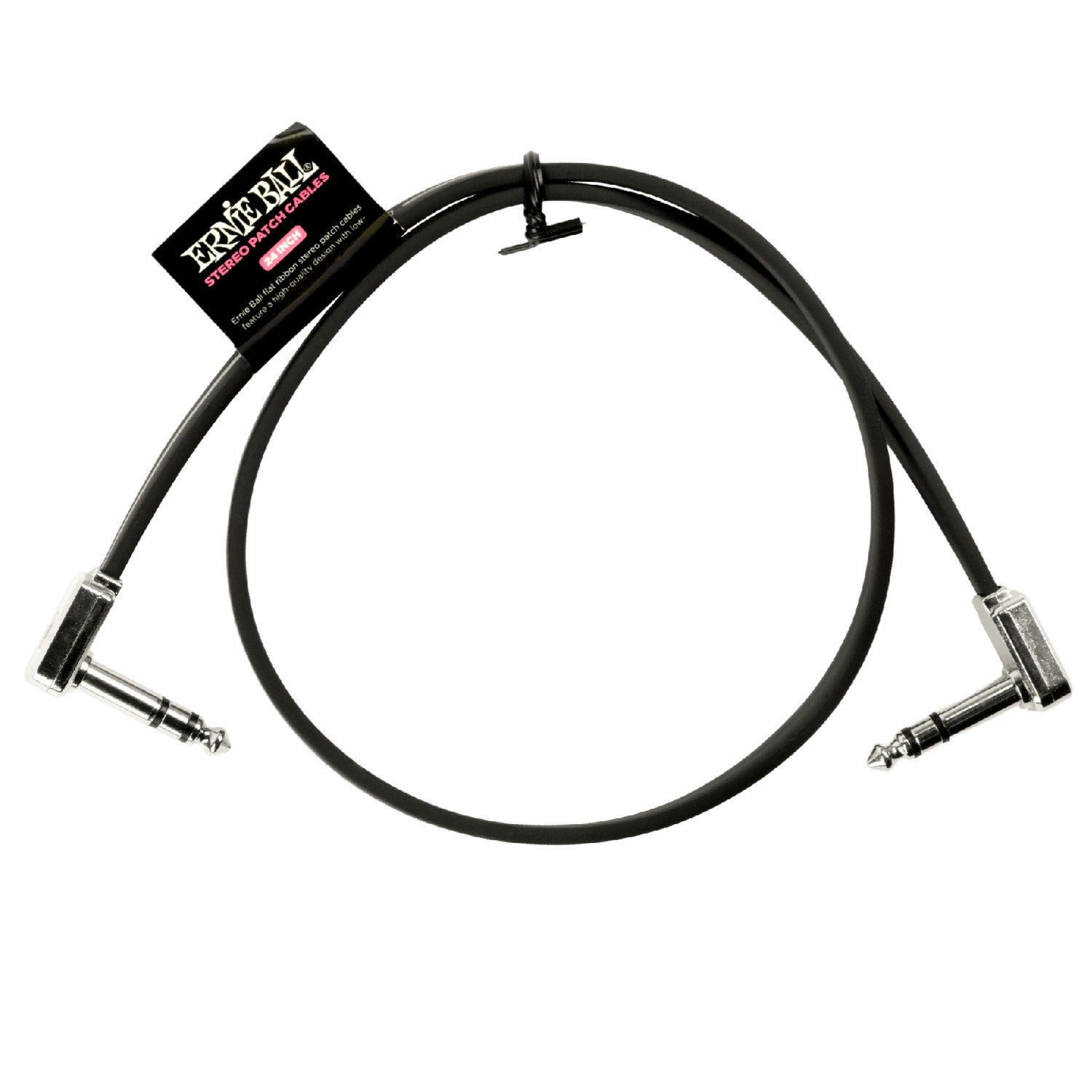 Ernie Ball Patch Cables 60.96 cm Ernie Ball Flat Ribbon Stereo Patch Cable - Black