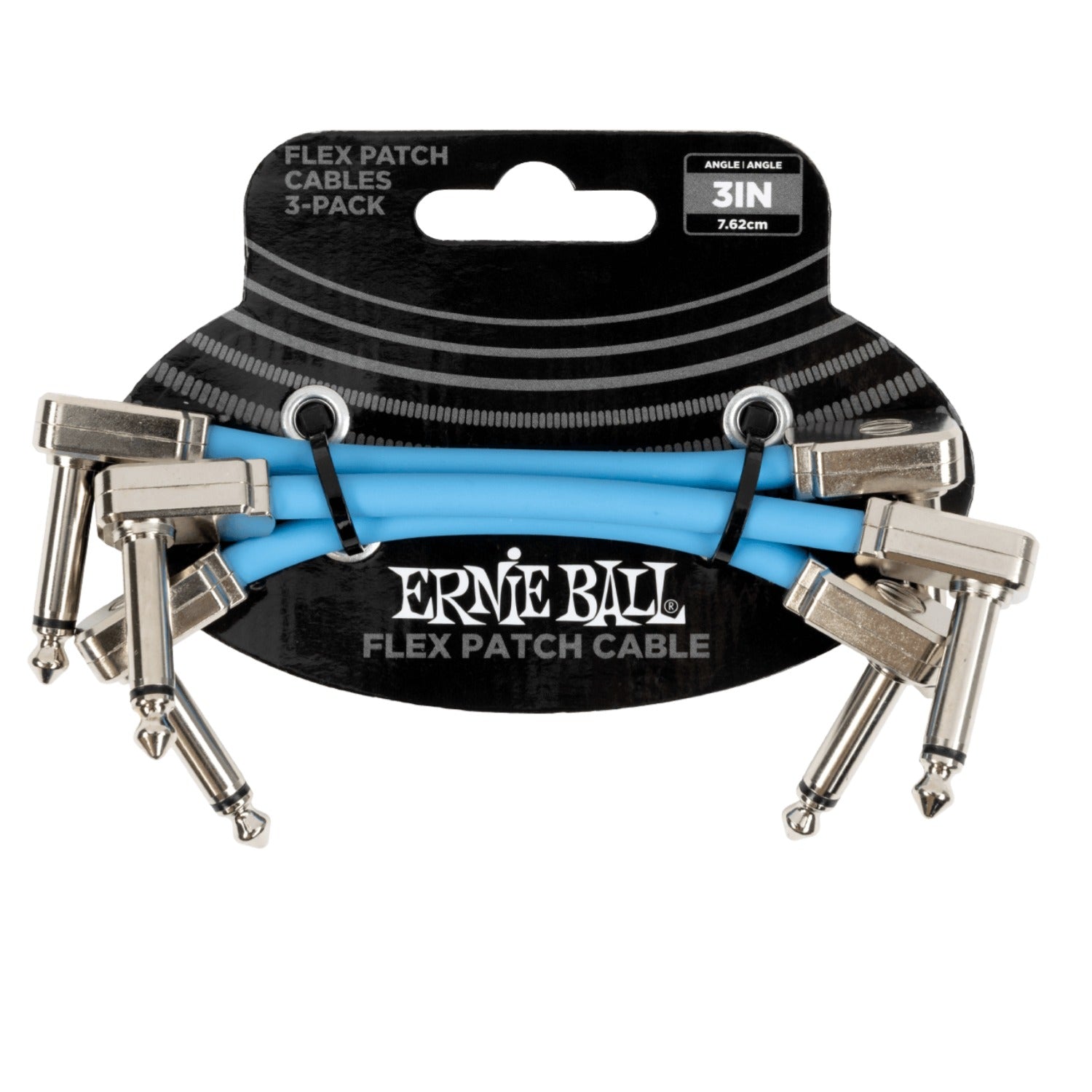 Ernie Ball Patch Cables Blue / 3 Inch Ernie Ball Flex Patch Cable - Pack of 3