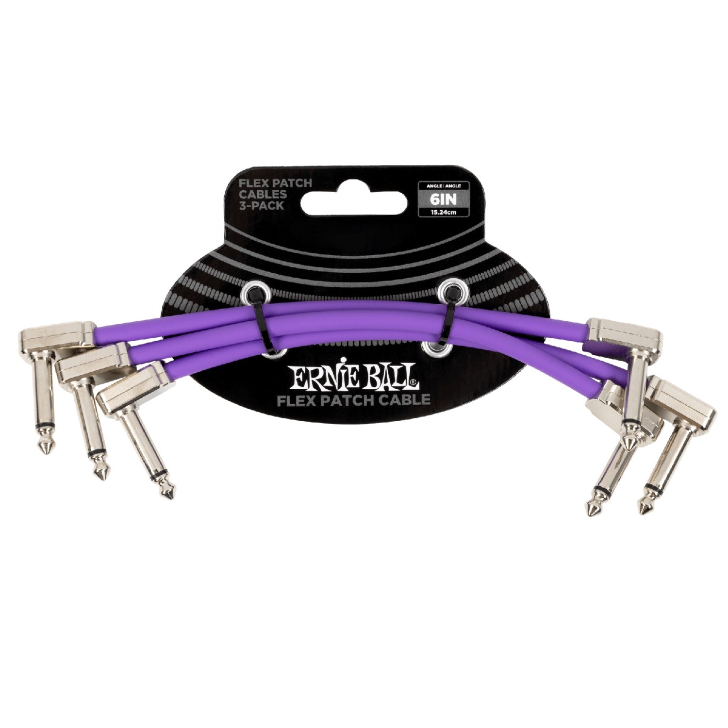 Ernie Ball Patch Cables Purple / 6 Inch Ernie Ball Flex Patch Cable - Pack of 3