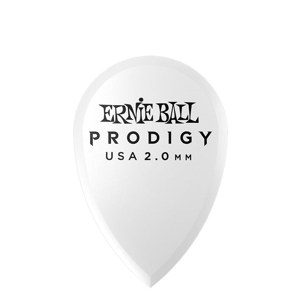 ernie ball picks ernie ball 9336 2.0mm white teardrop prodigy guitar picks - pack of 6