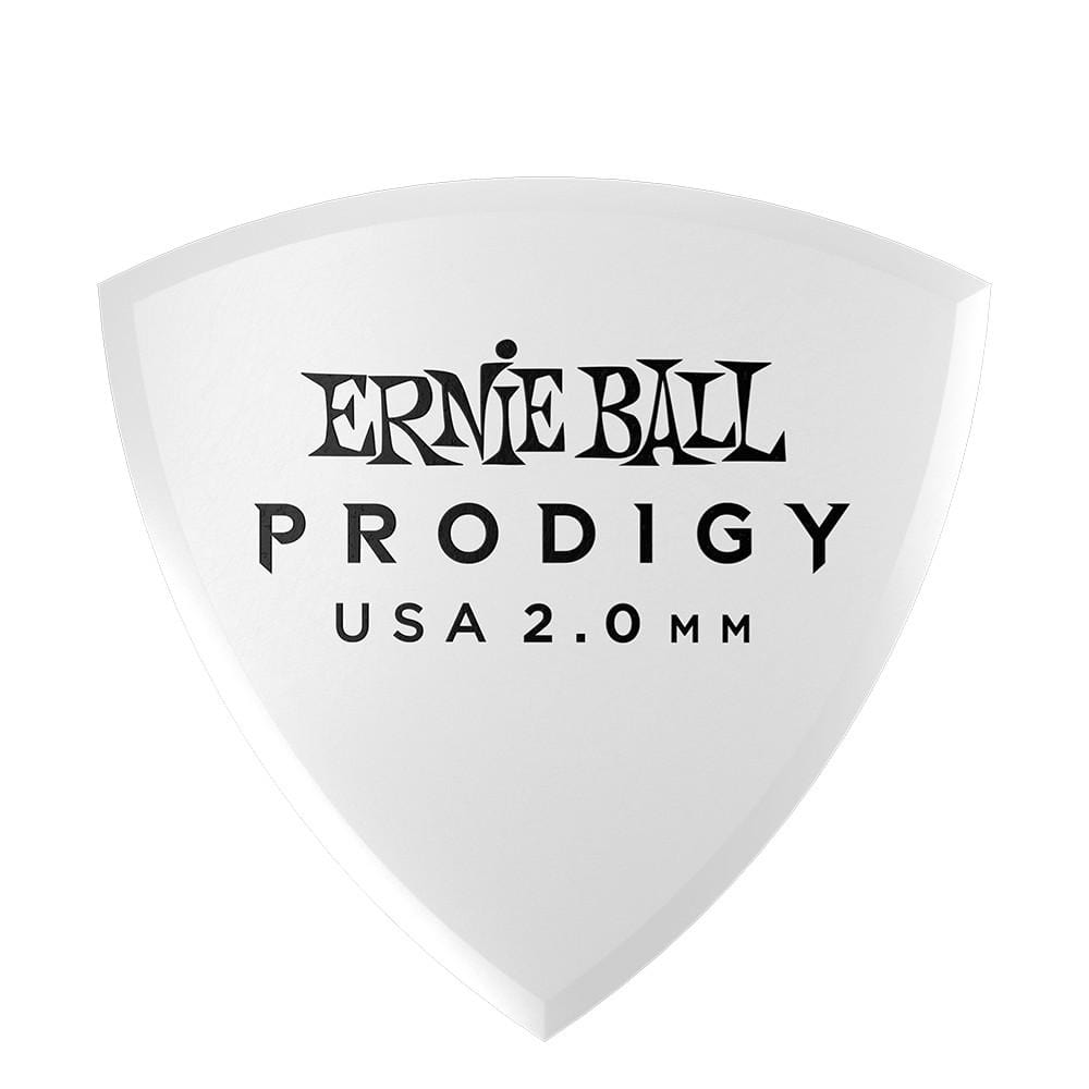 ernie ball picks ernie ball 9337 2.0mm white shield prodigy guitar picks - pack of 6