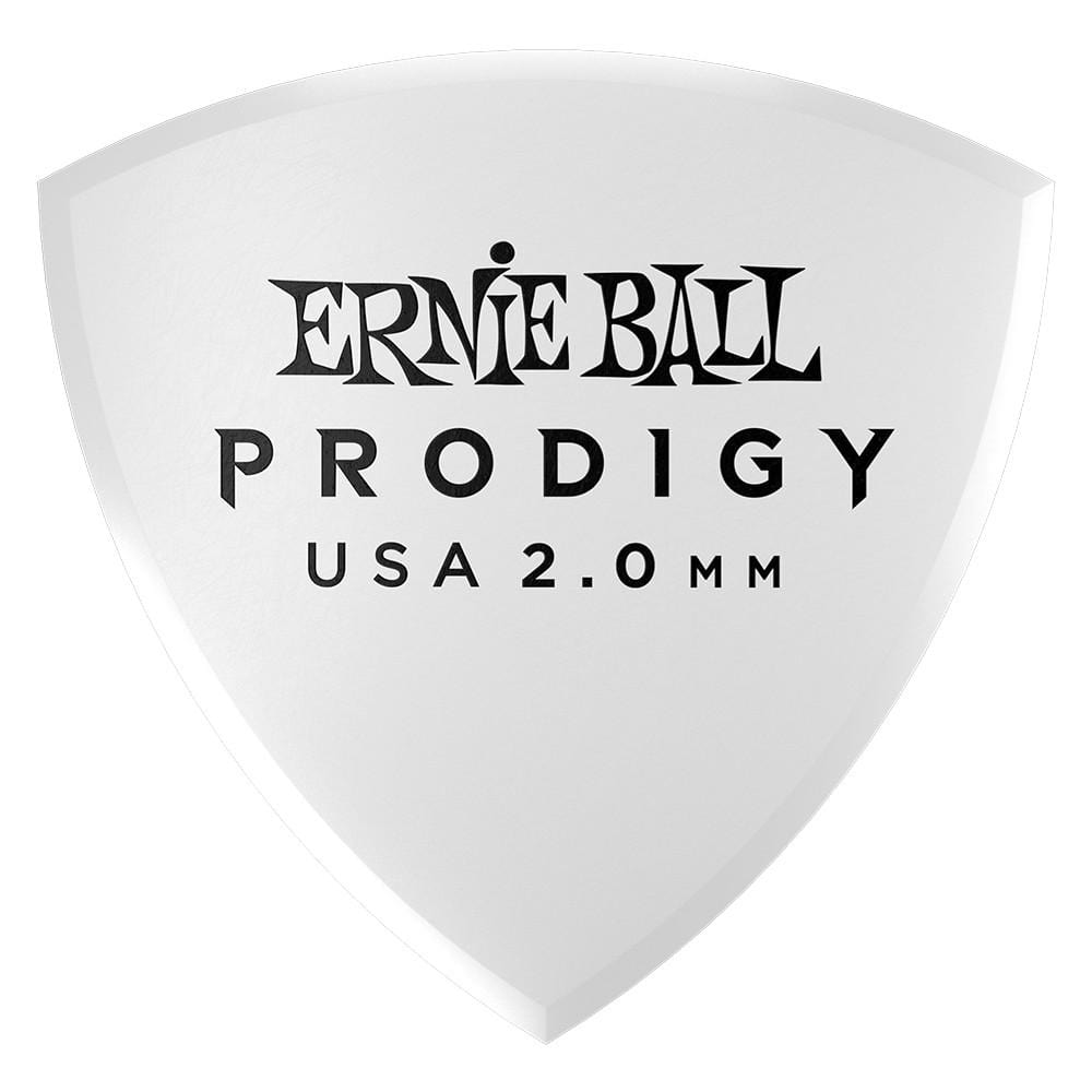 ernie ball picks ernie ball 9338 2.0mm white large shield prodigy guitar picks - pack of 6