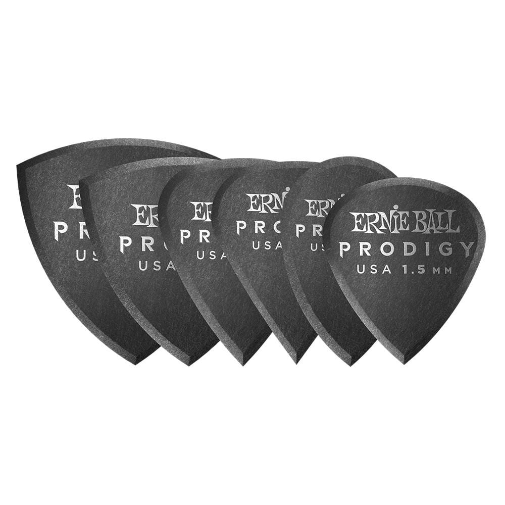 ernie ball picks ernie ball 9342 1.5mm black multipack prodigy guitar picks - pack of 6