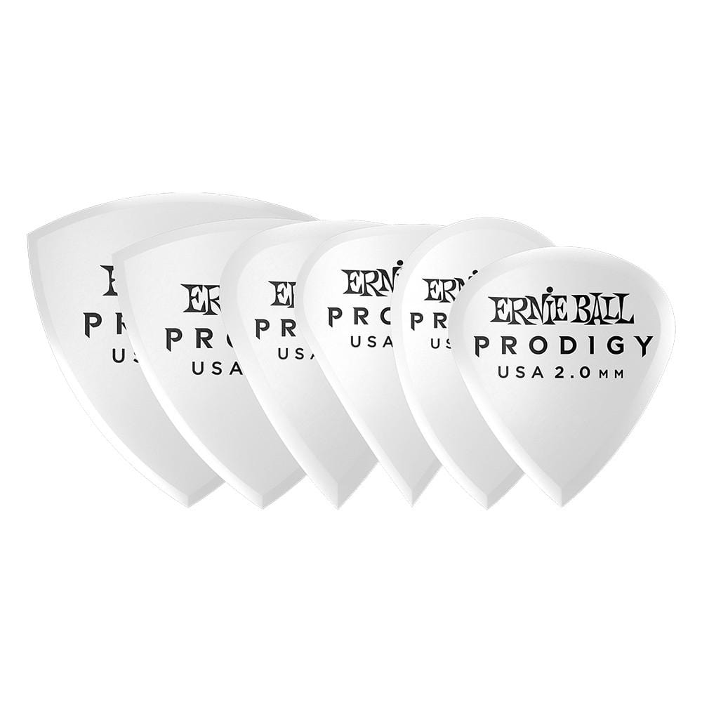 ernie ball picks ernie ball 9343 2.0mm white multipack prodigy guitar picks - pack of 6