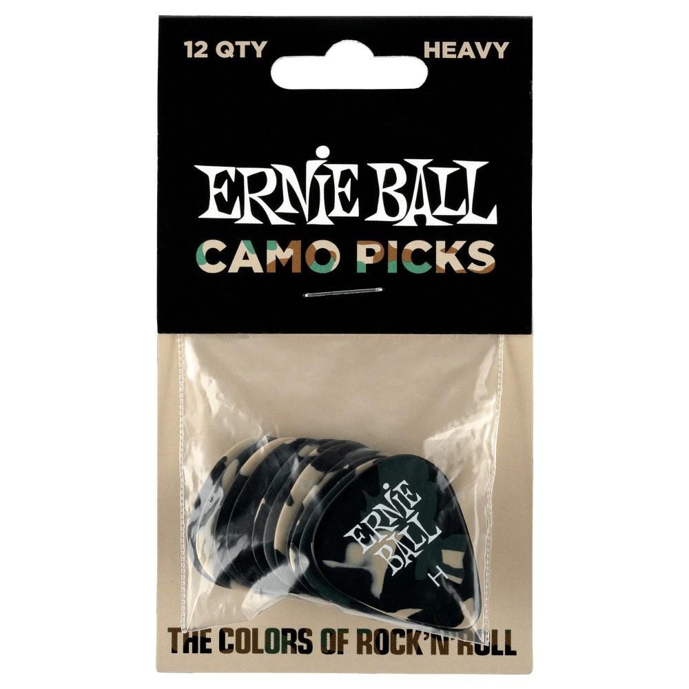 ernie ball picks ernie ball camouflage cellulose guitar picks - pack of 12 #size_havy