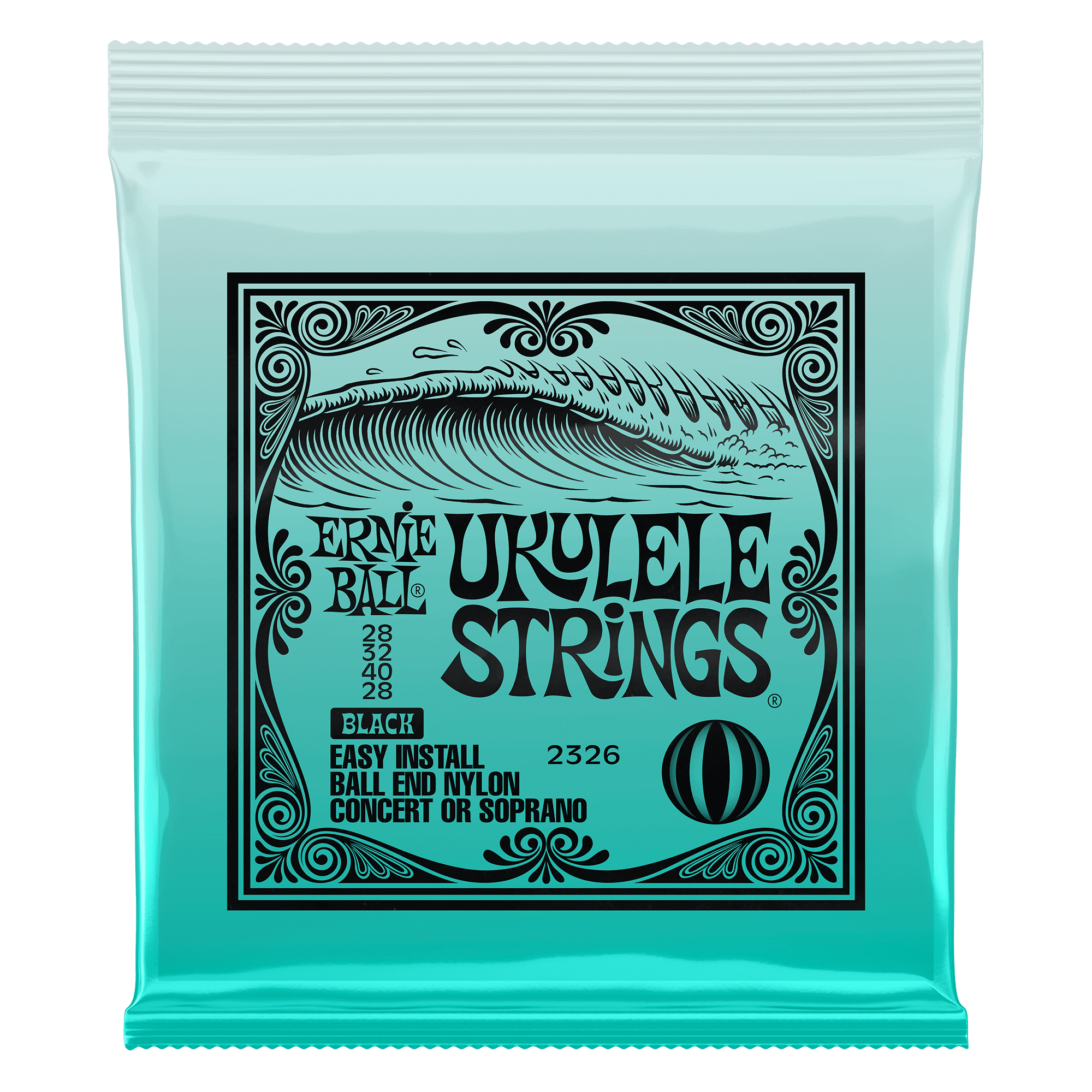ernie ball ukulele strings ernie ball 2326 ball end nylon ukulele strings - black