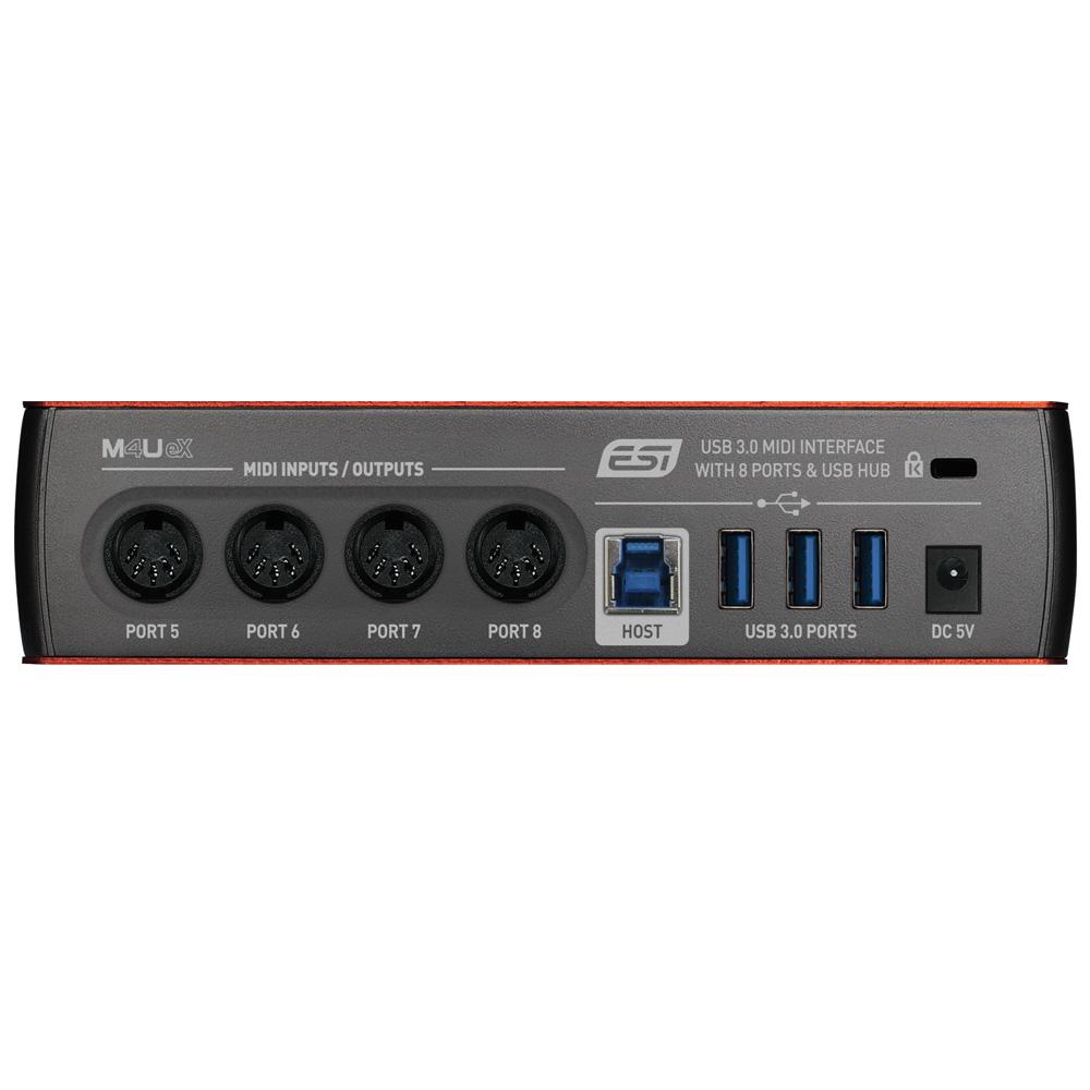 esi audio interfaces esi m4u ex 8-port usb 3.0 midi interface with usb hub