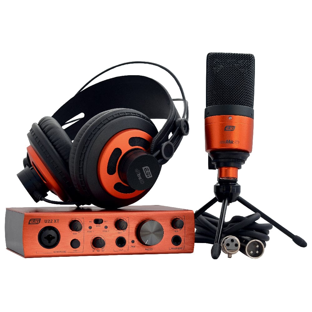 esi audio interfaces esi u22 xt cosmik set professional studio recording bundle