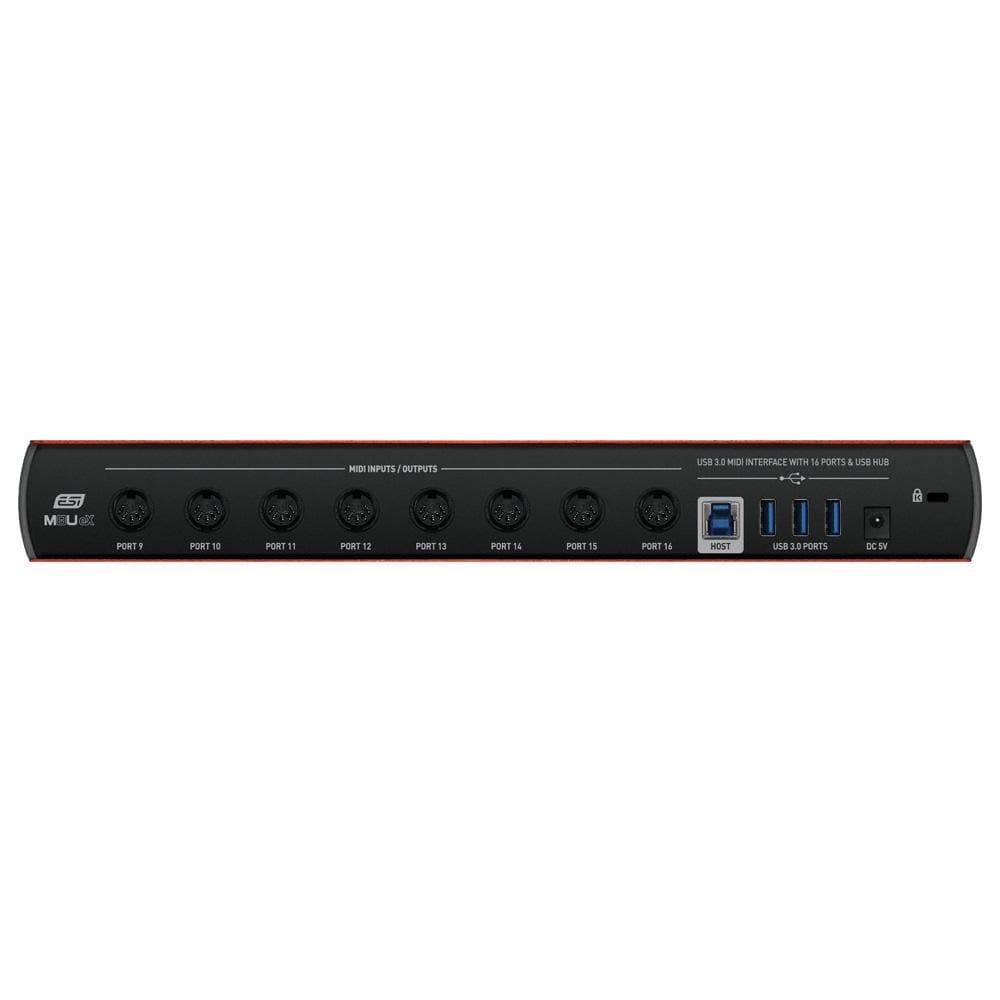 esi midi interfaces esi m8u ex 16-port usb 3.0 midi interface with usb hub