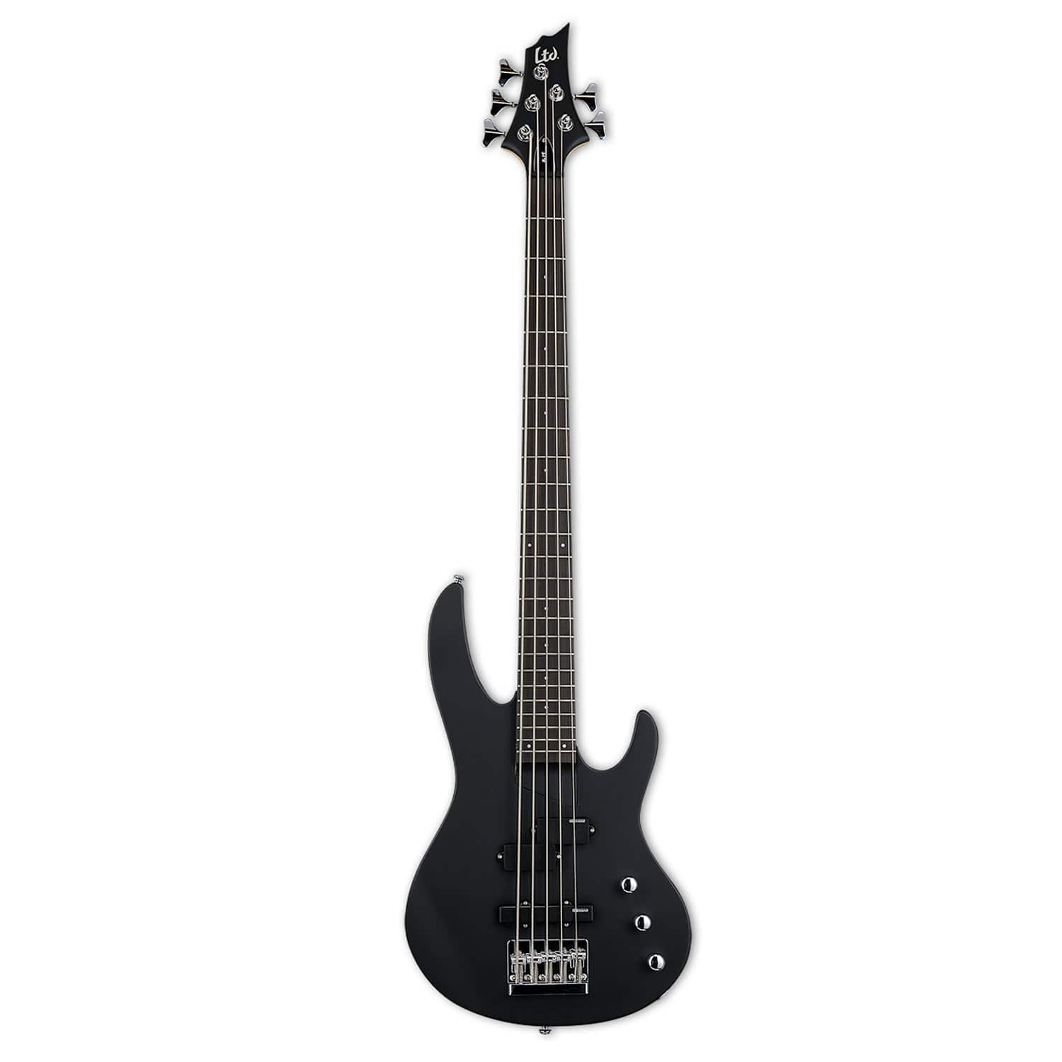 esp bass guitars esp ltd b-15 5-string electric bass guitar - black satin