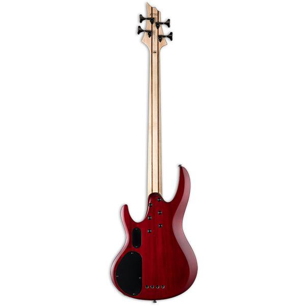esp bass guitars esp ltd b-204fm 4-string bass guitar - see thru red