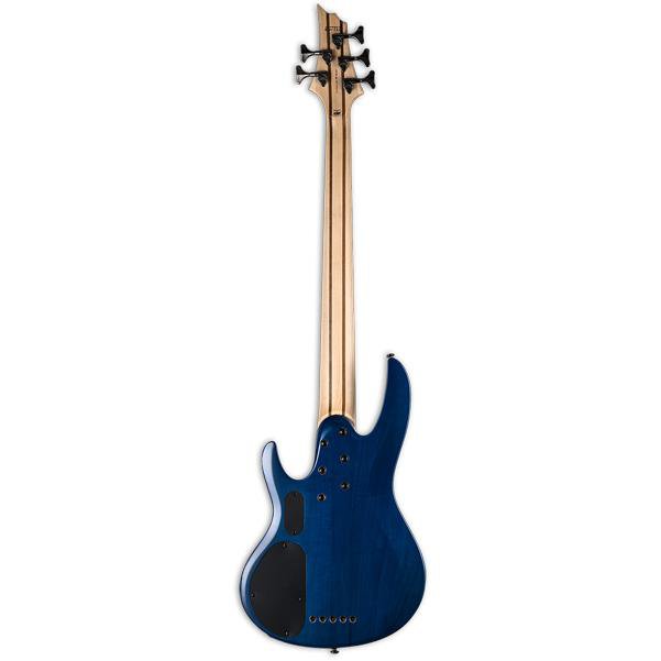 esp bass guitars esp ltd b-205fm 5-string bass guitar - see thru blue