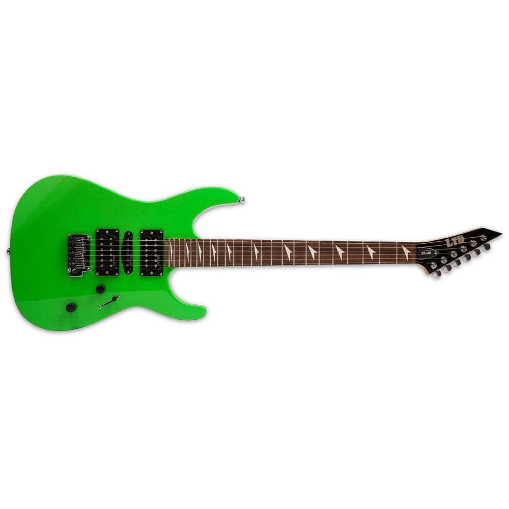 esp electric guitars bundles esp ltd mt-130 6-string electric guitar with gigbag, cloth, picks, strap & ebook #color_neon-green